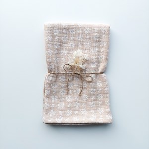 Pieluszka muślinowa - beż w listki