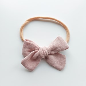 Opaska z kokardką - pudrowy róż