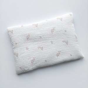 Mała poduszka muślinowa - kremowy w gałązki
